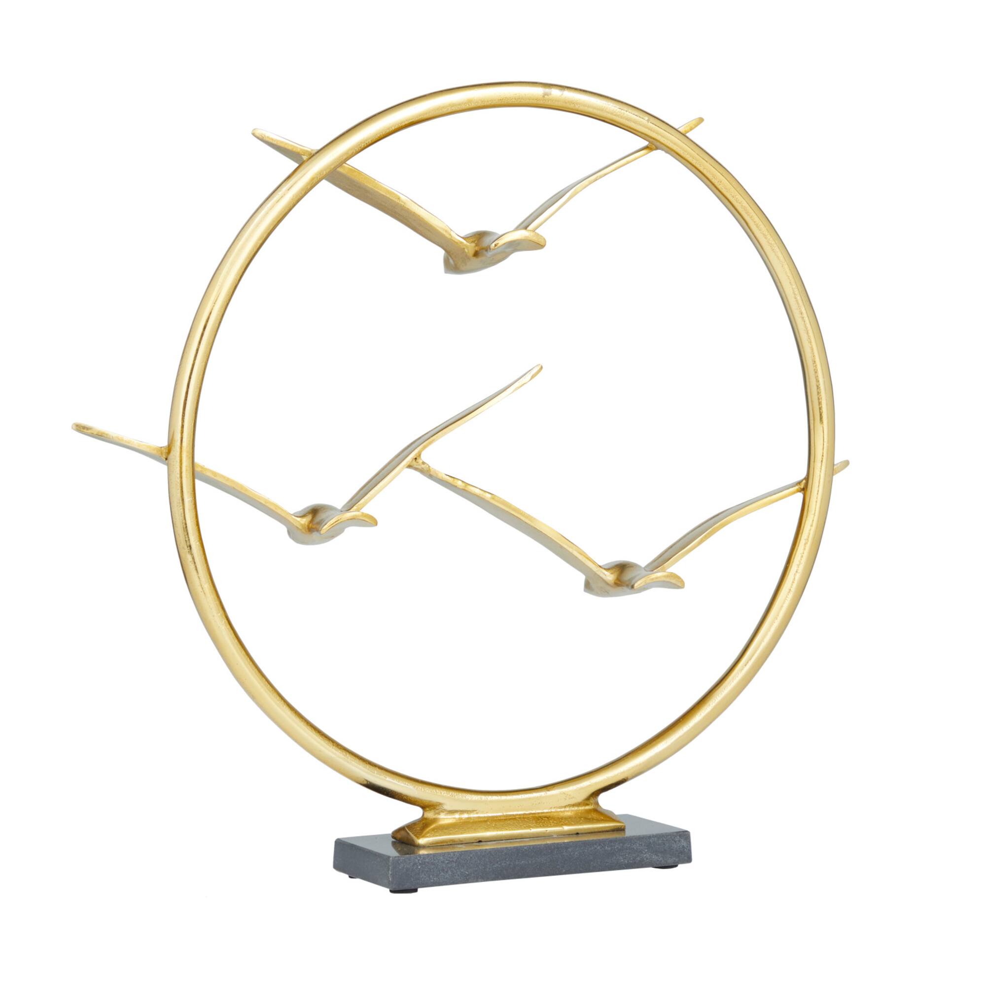 Gold Aluminum Contemporary Sculpture, 17" x 18" x 5"